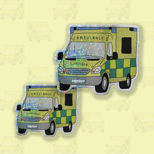 Ambulance Glitter Sticker Decal